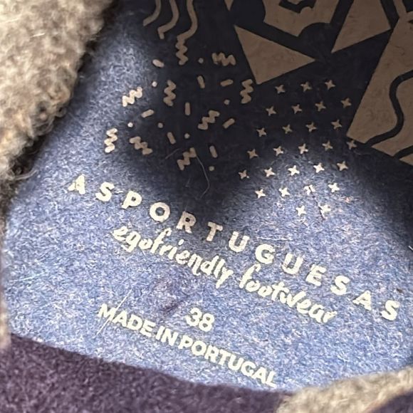 Asportuguesas Women's Gray and Navy Wool Slip-On Shoes - Picture 5 of 9